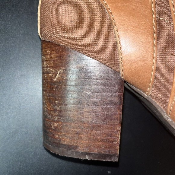 Tommy Hilfiger Twhayley Chestnut Brown Leather Slip On Ankle Boots Size 10 READ - Picture 3 of 16